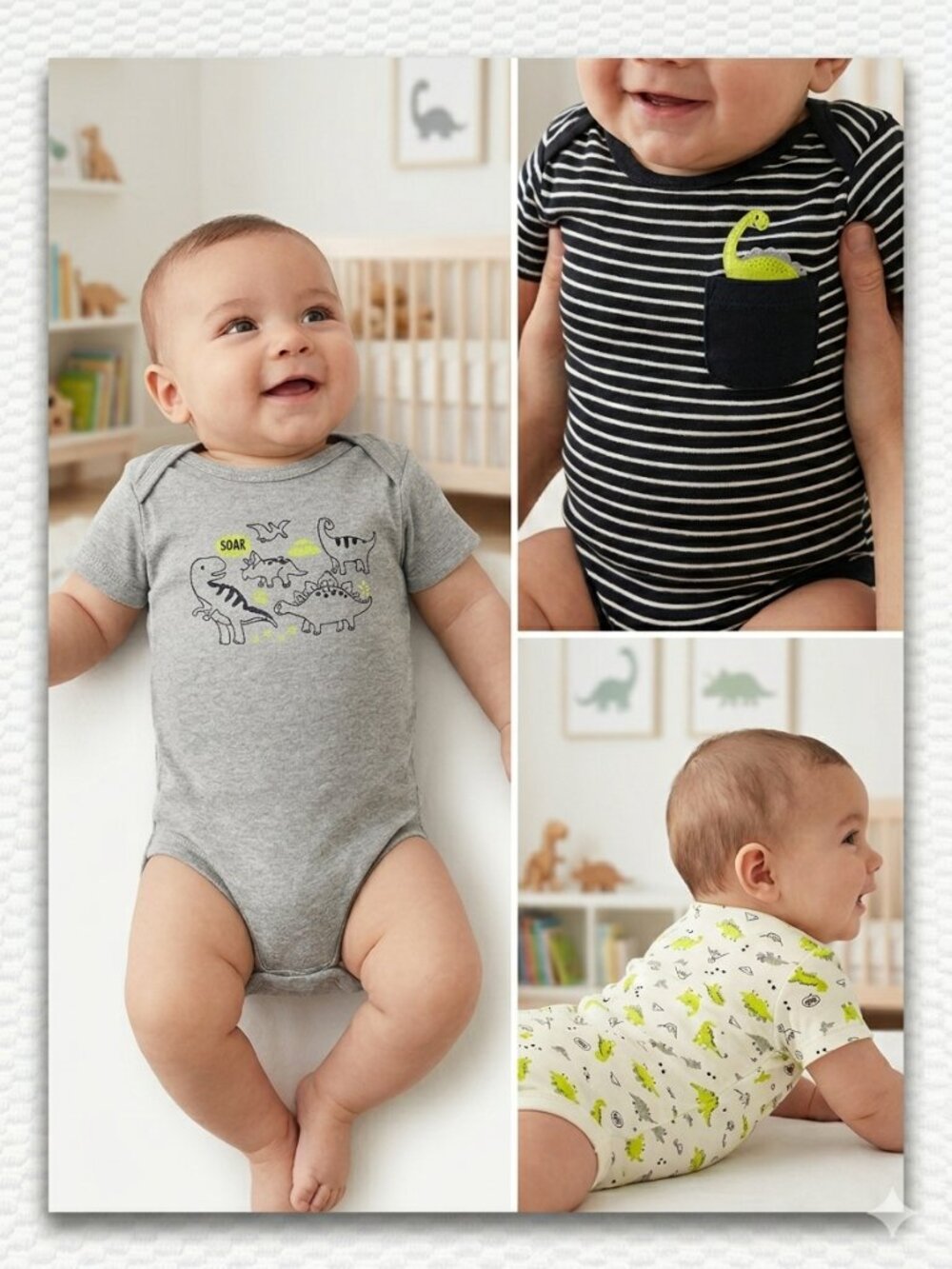 NEW Carter’s Child of Mine Baby Boy Bodysuits | 2 Packs (6 Total) | 0-3M & 3-6M - Picture 2 of 6